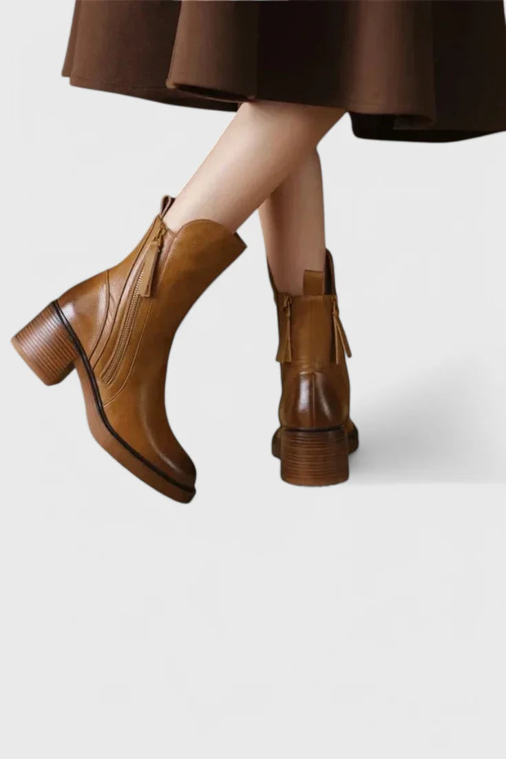 Yolande | Polished Side-Zip Ankle Boots