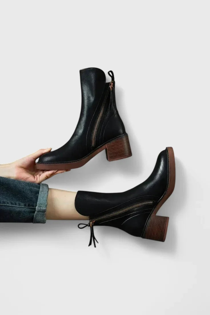 Yolande | Polished Side-Zip Ankle Boots
