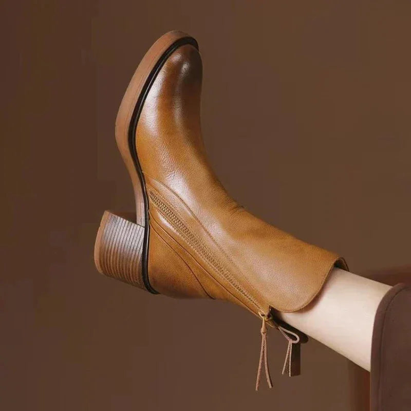 Vivian | Sleek Chunky Heel Ankle Boots