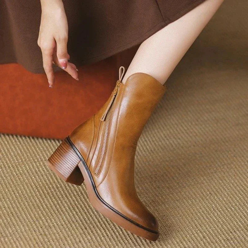 Vivian | Sleek Chunky Heel Ankle Boots