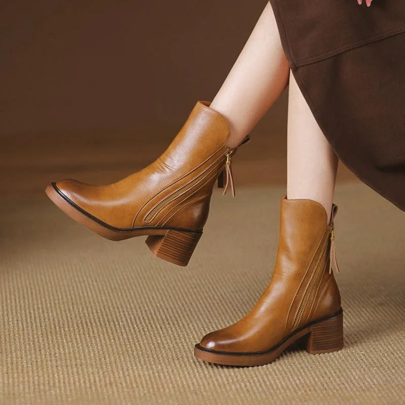 Vivian | Sleek Chunky Heel Ankle Boots