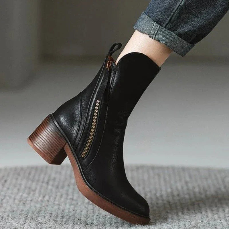 Vivian | Sleek Chunky Heel Ankle Boots