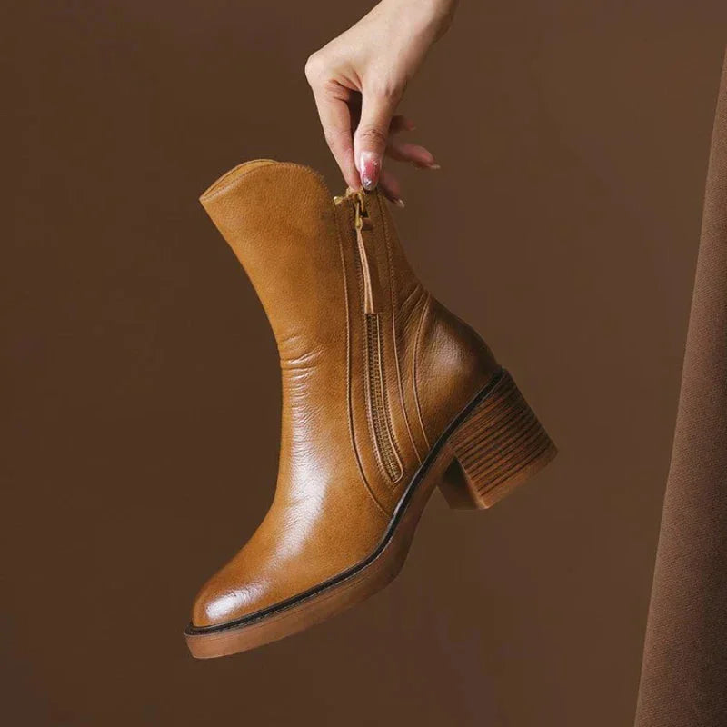 Vivian | Sleek Chunky Heel Ankle Boots