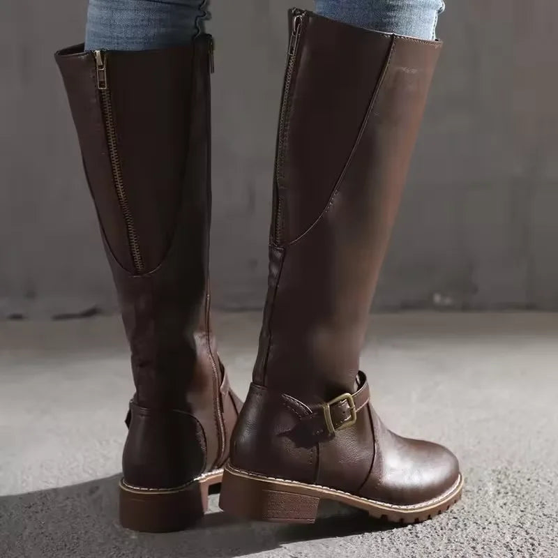 Fenella | Leather Women Knee High Boots for Winter