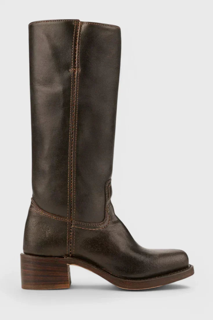Noelle | Leather Western-Style Women Mid-Calf Boots for Winter