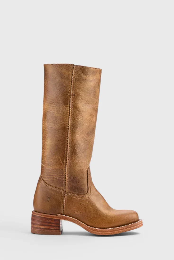 Noelle | Leather Western-Style Women Mid-Calf Boots for Winter