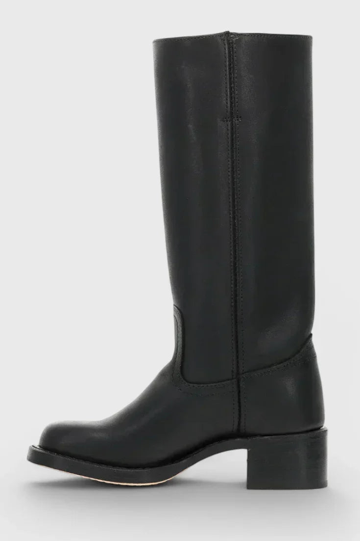 Noelle | Leather Western-Style Women Mid-Calf Boots for Winter