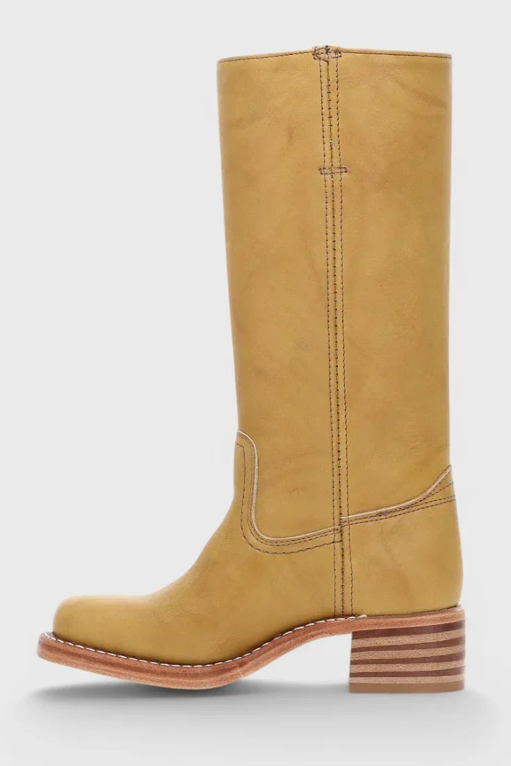 Noelle | Leather Western-Style Women Mid-Calf Boots for Winter