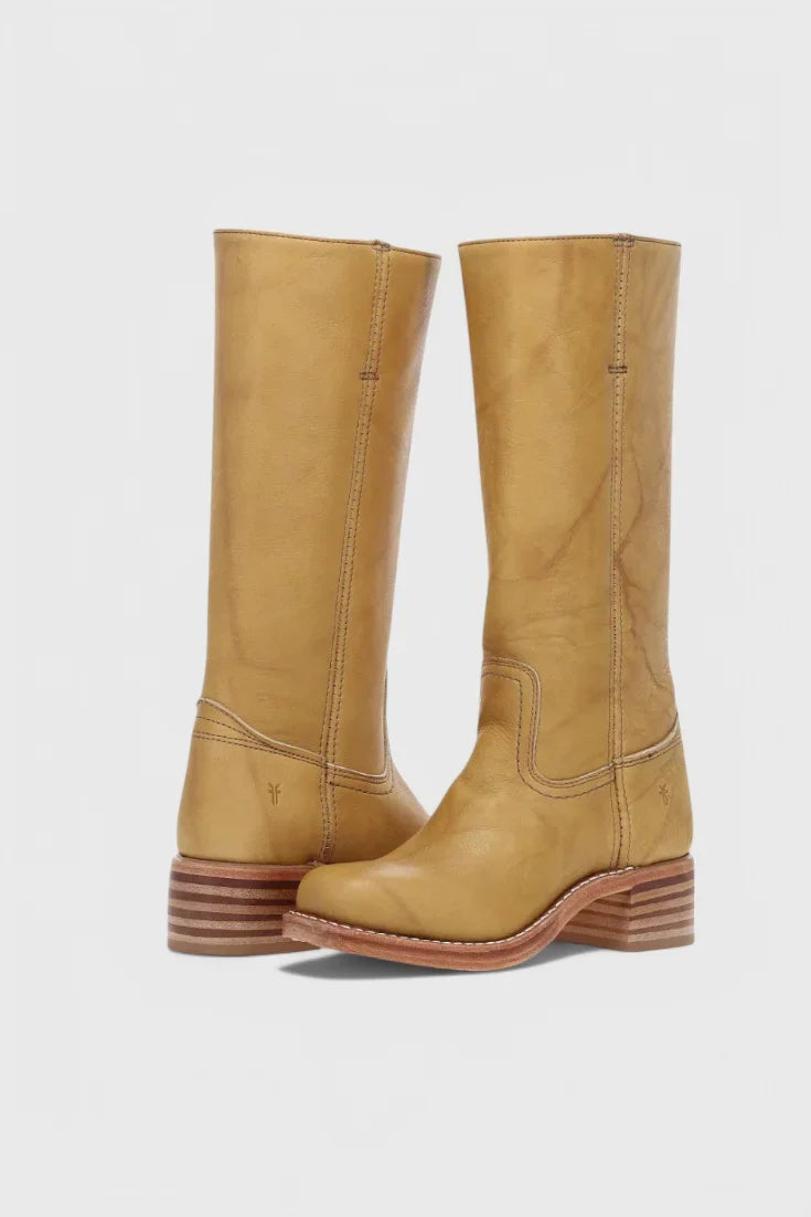 Noelle | Leather Western-Style Women Mid-Calf Boots for Winter