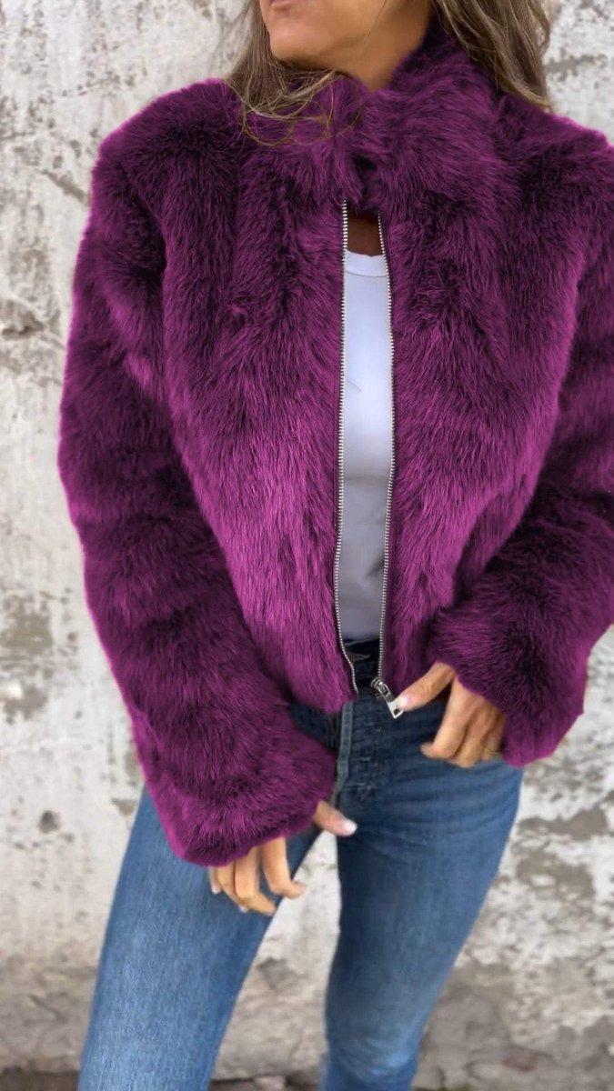 Winifred | Luxe Zip-Up Short Women's Faux Fur Coat for Winter