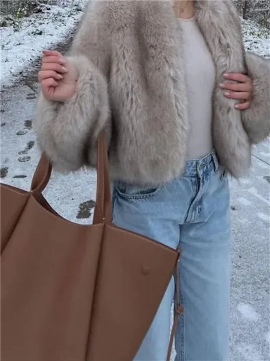 Iris | Cropped Bomber Women's Faux Fur Jacket for Winter
