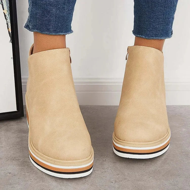 Adele | Sleek Wedge Platform Ankle Boots