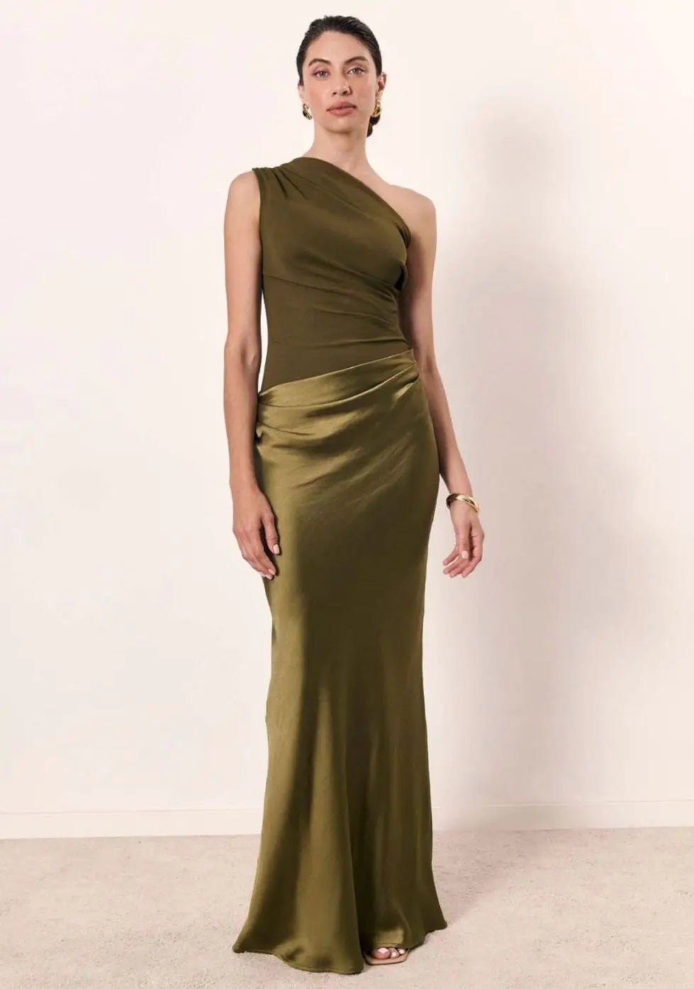 Aurelia | One-Shoulder Draped Satin Women's Party Dress