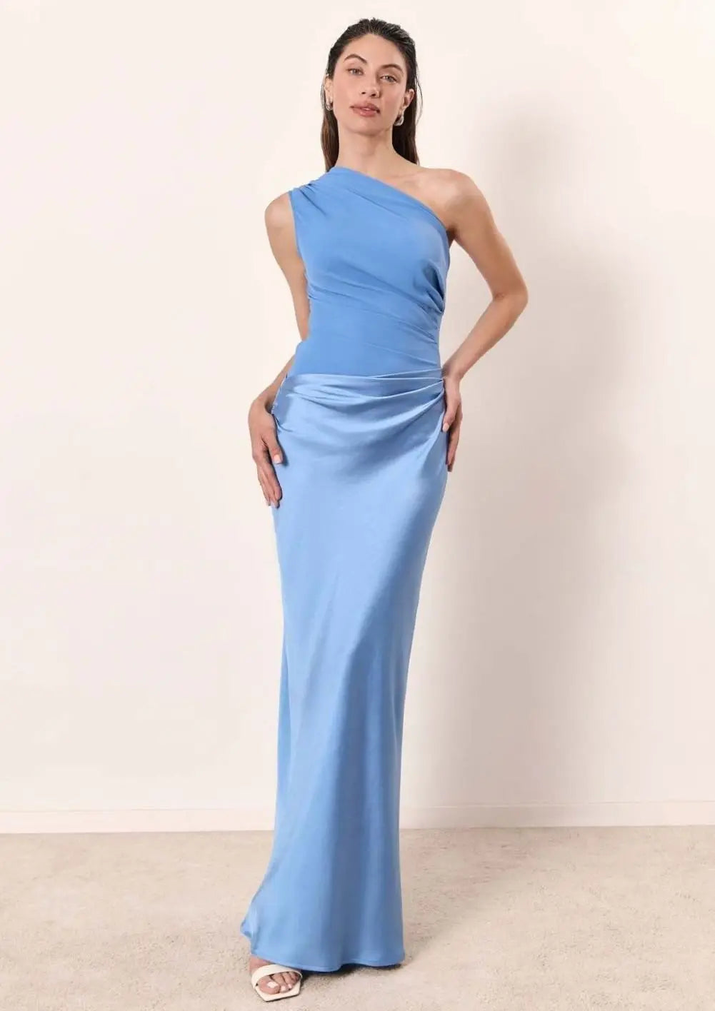 Aurelia | One-Shoulder Draped Satin Women's Party Dress