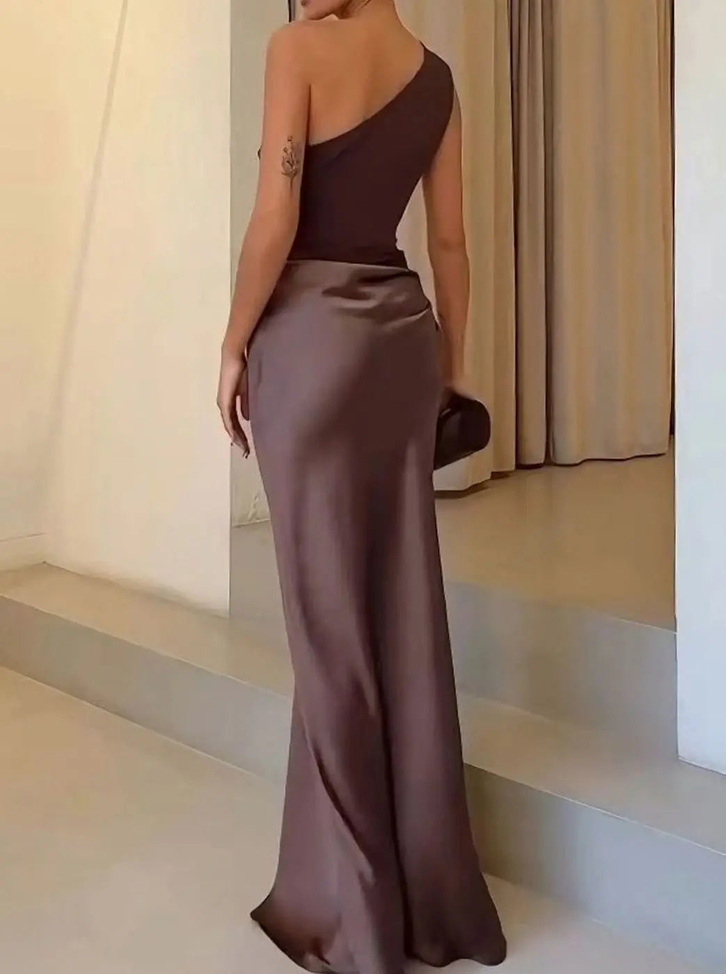 Aurelia | One-Shoulder Draped Satin Women's Party Dress