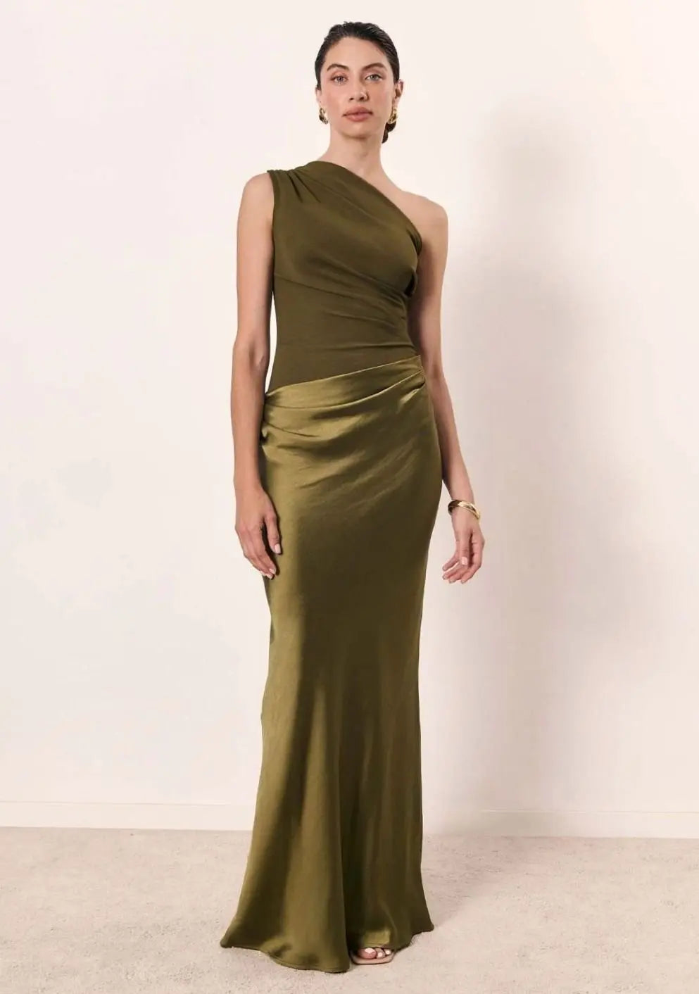 Aurelia | One-Shoulder Draped Satin Women's Party Dress