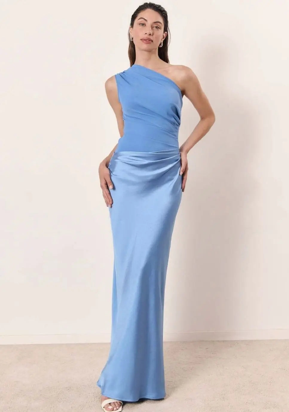 Aurelia | One-Shoulder Draped Satin Women's Party Dress