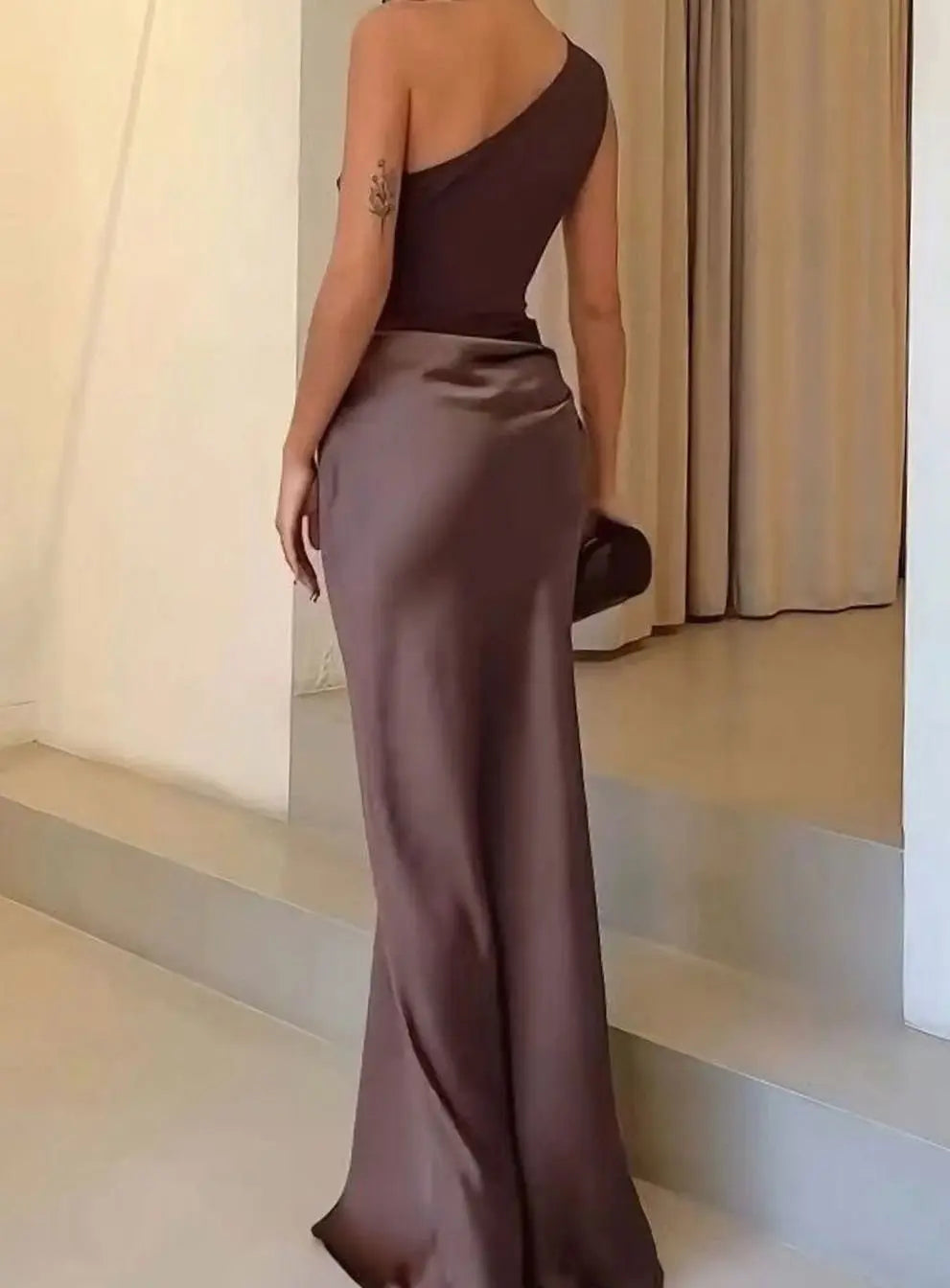 Aurelia | One-Shoulder Draped Satin Women's Party Dress
