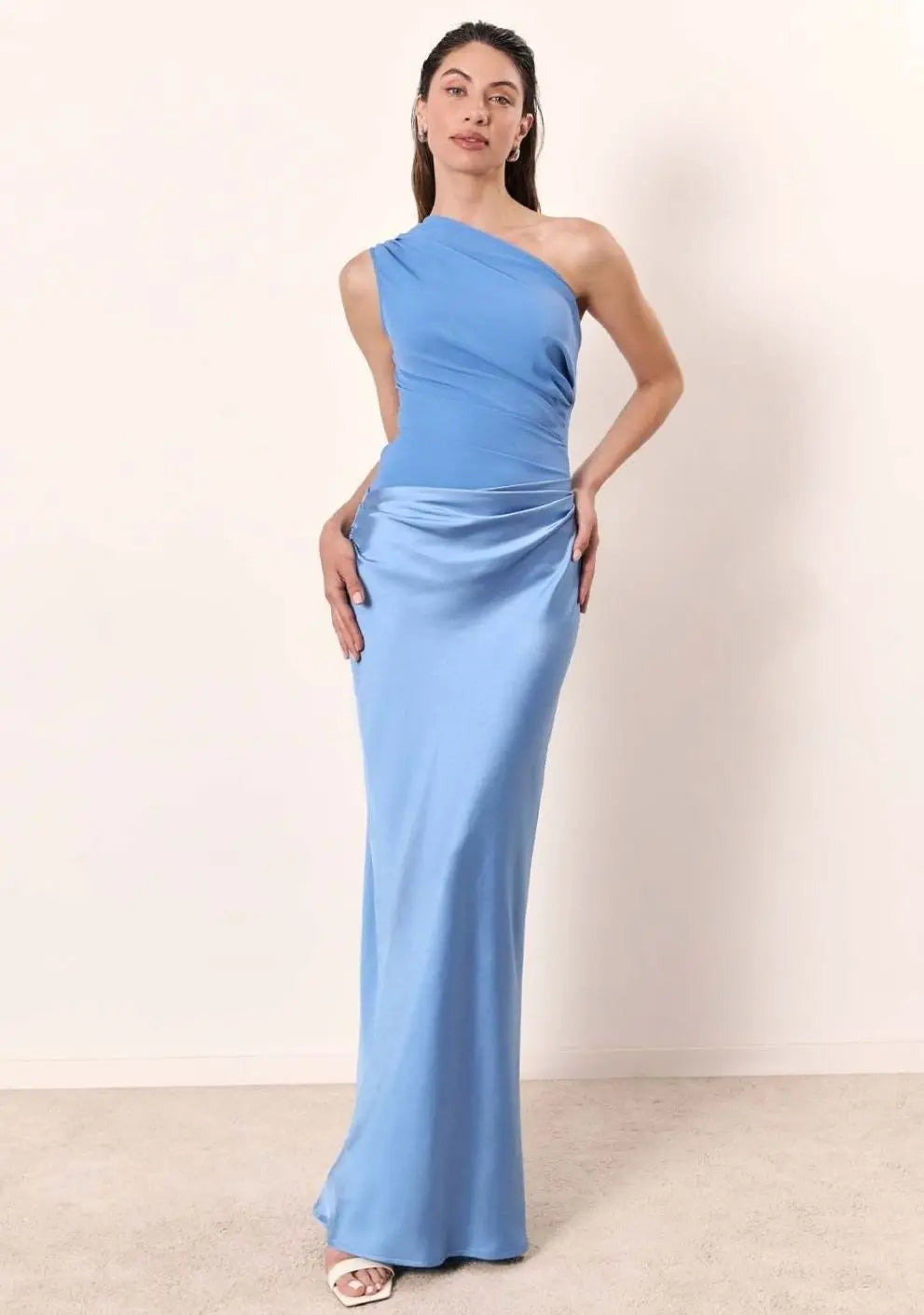 Aurelia | One-Shoulder Draped Satin Women's Party Dress