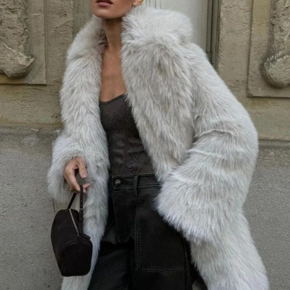 Stella | Oversized Long Women's Faux Fur Coat for Winter