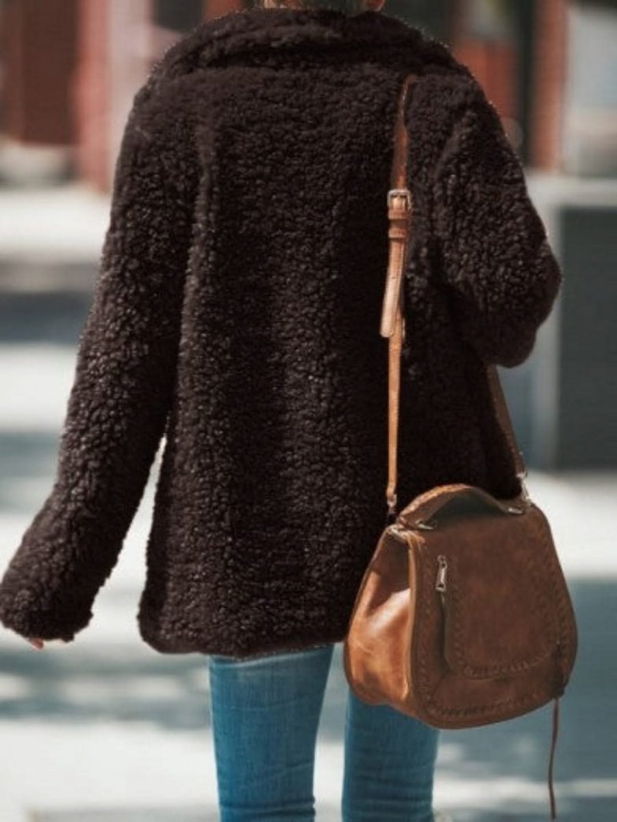 Cecily | Oversized Notch-Collar Women's Faux Fur Coat for Winter
