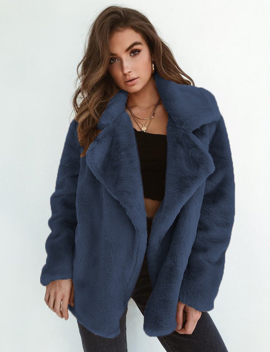 Vera | Oversized Teddy Lapel-Collar Women's Faux Fur Coat for Winter