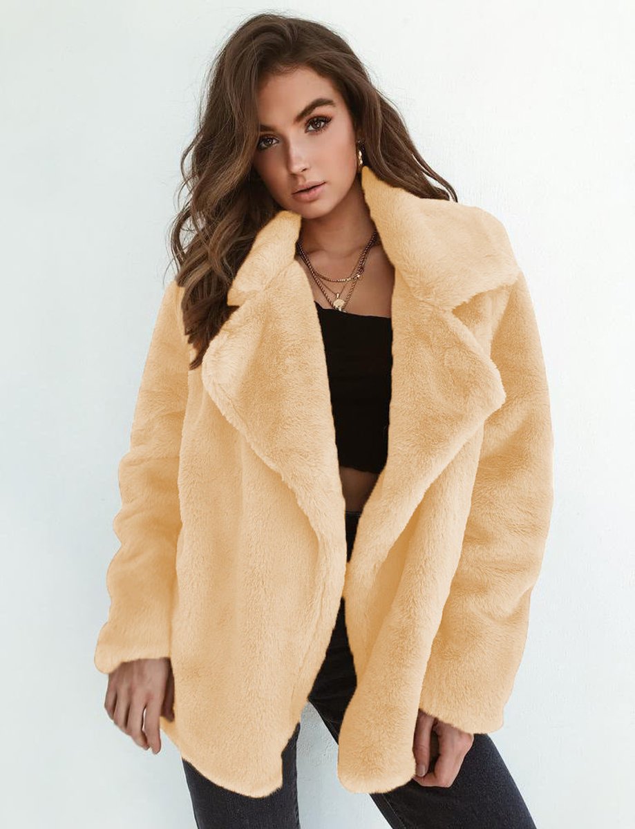 Vera | Oversized Teddy Lapel-Collar Women's Faux Fur Coat for Winter