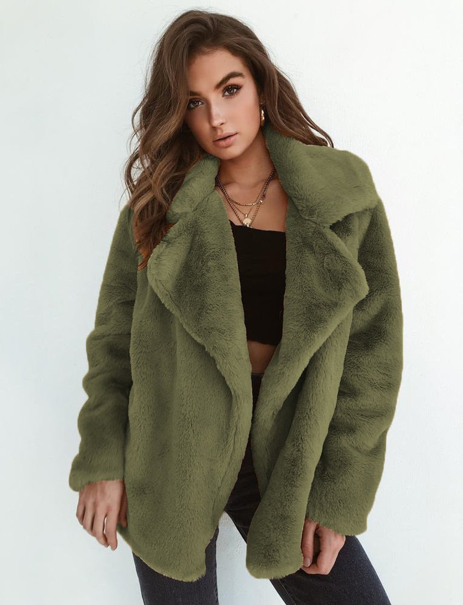 Vera | Oversized Teddy Lapel-Collar Women's Faux Fur Coat for Winter