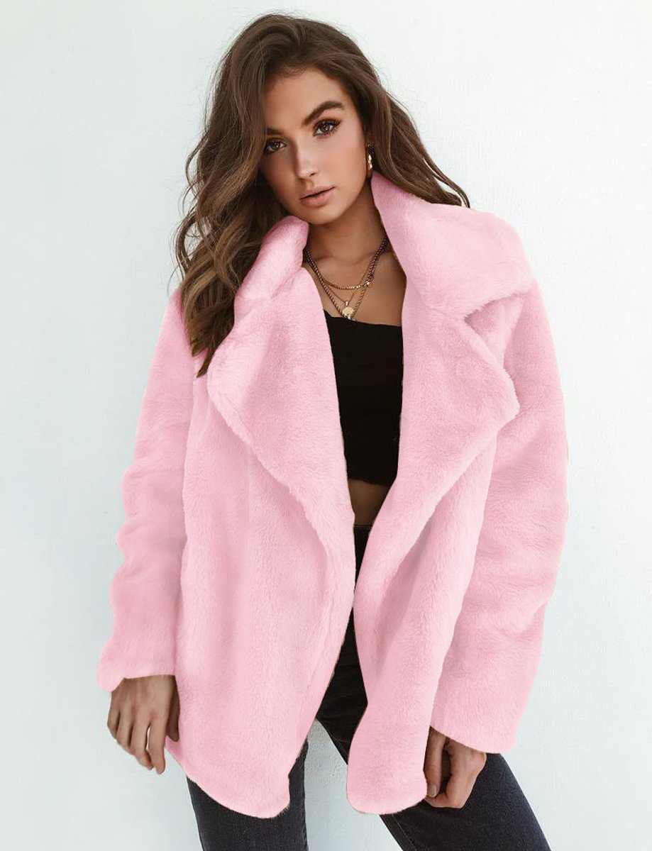 Vera | Oversized Teddy Lapel-Collar Women's Faux Fur Coat for Winter