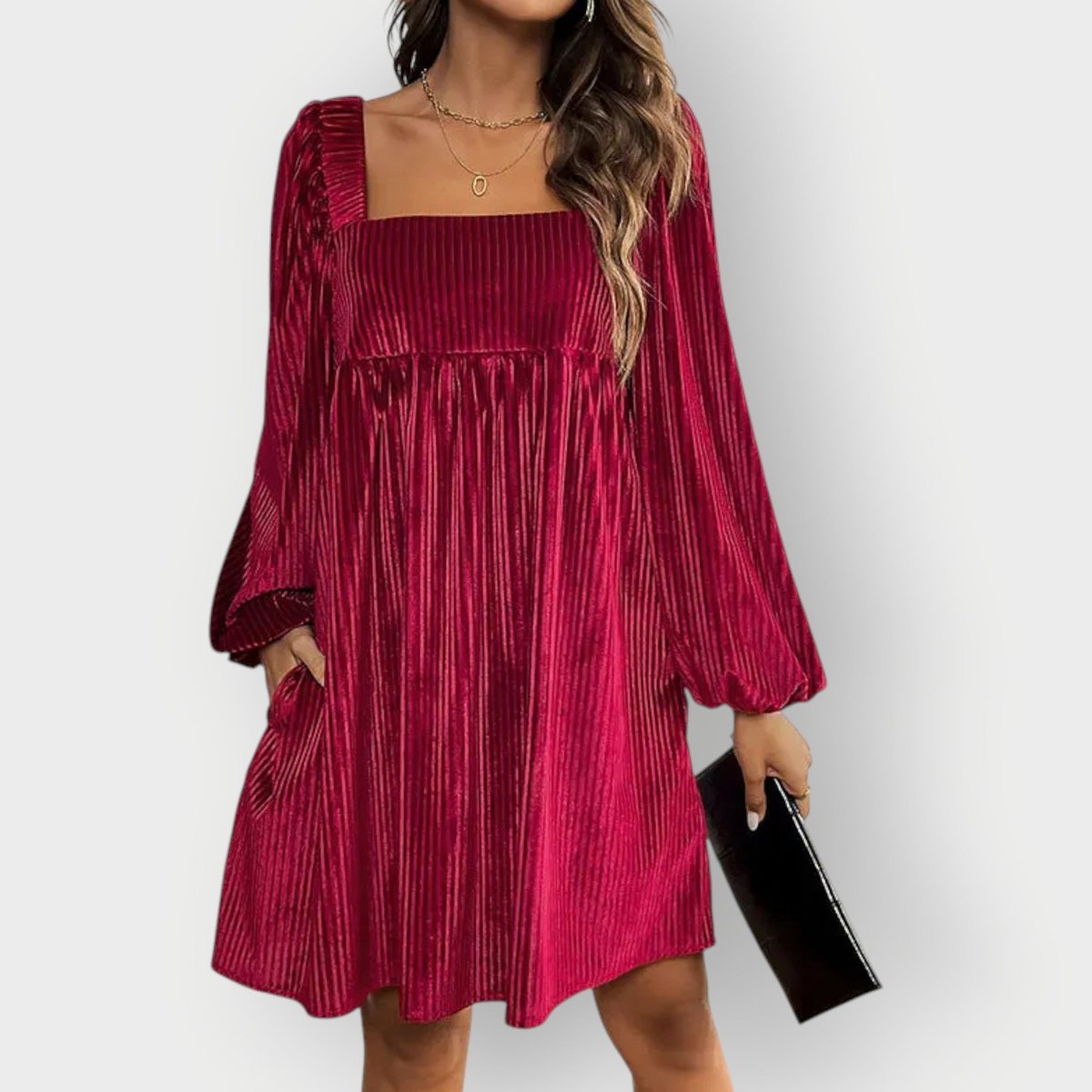 Adalyn | Pleated Velvet Women's Party Dress