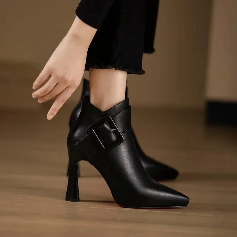 Yolanda | Chic Buckle Strap Ankle Boots