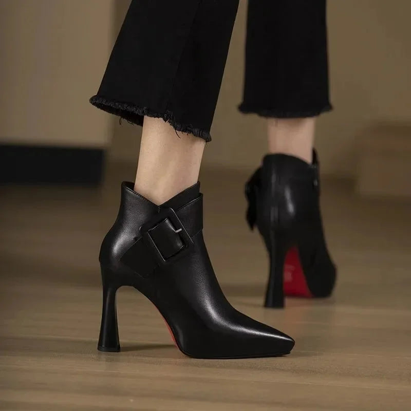 Yolanda | Chic Buckle Strap Ankle Boots