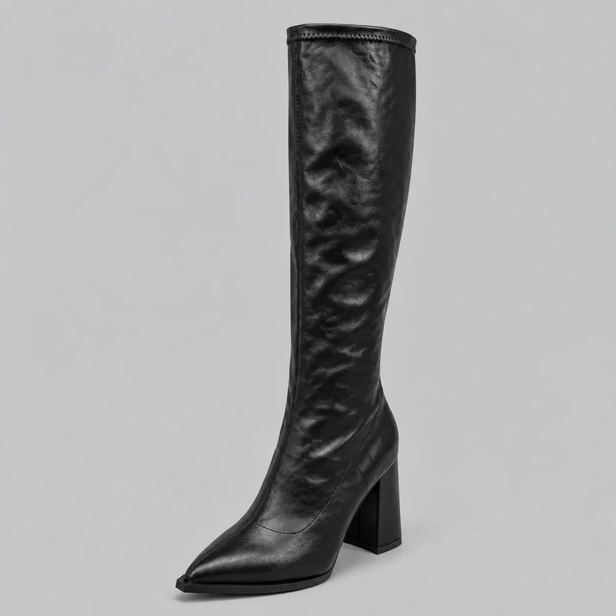 Zelda | Pointed-Toe Chunky Women Knee High Boots for Winter
