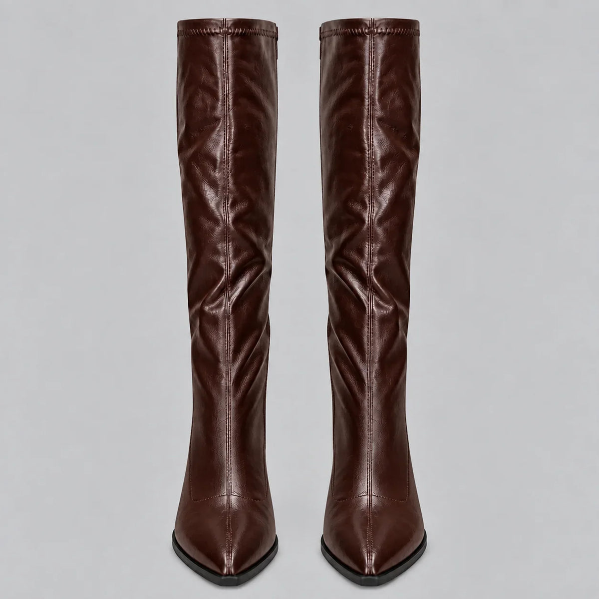 Zelda | Pointed-Toe Chunky Women Knee High Boots for Winter