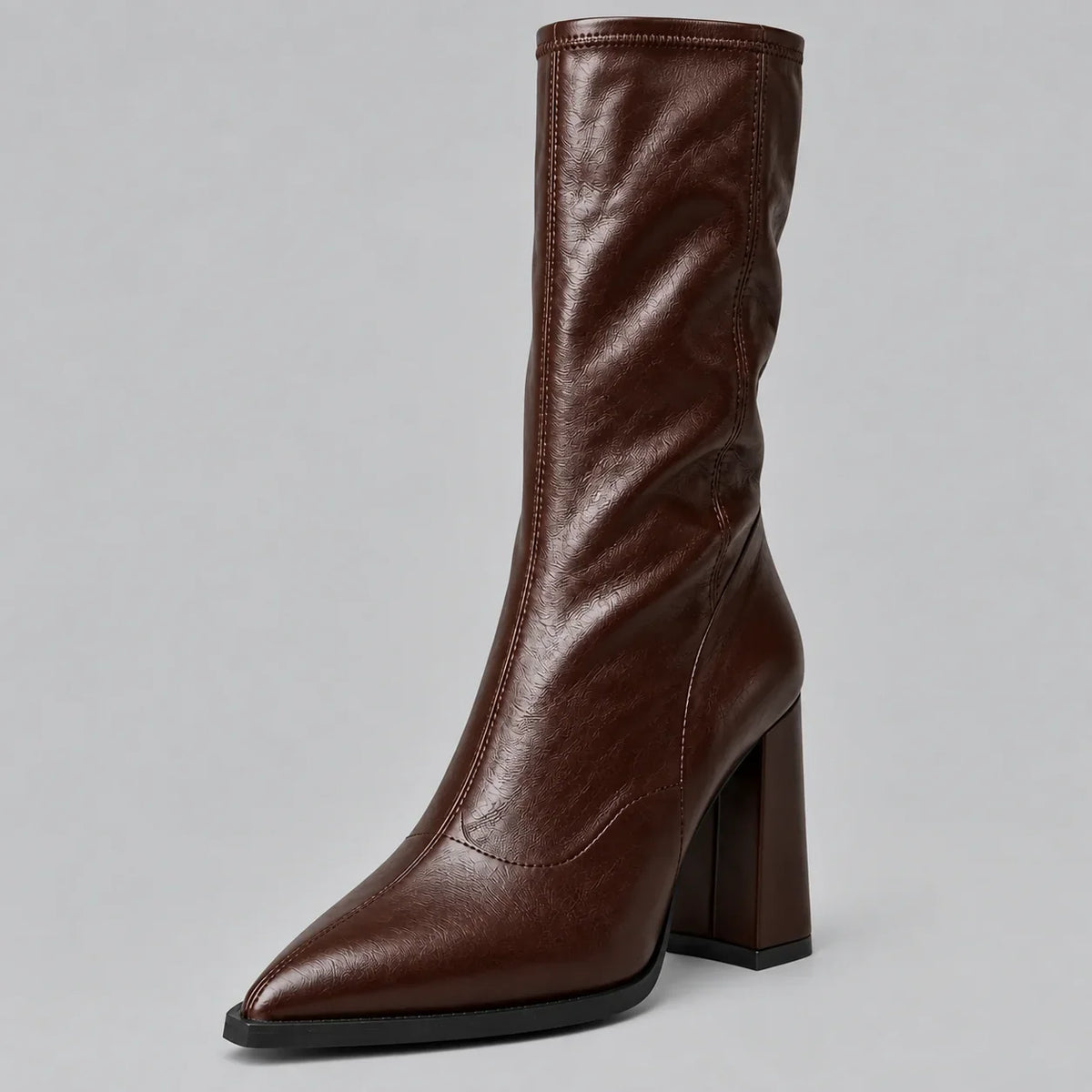 Zelda | Pointed-Toe Chunky Women Knee High Boots for Winter