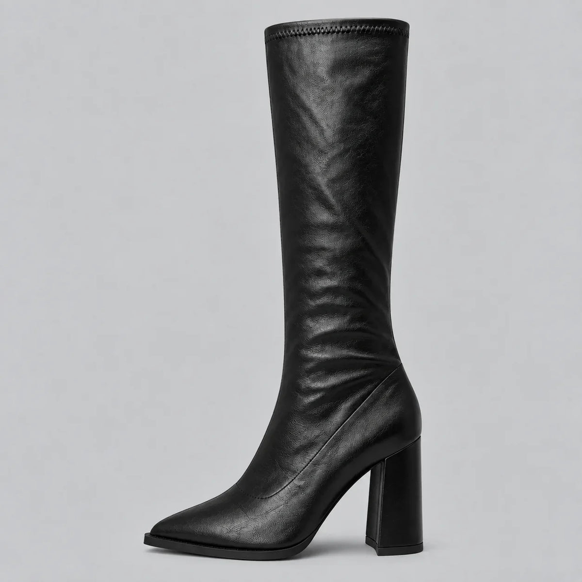 Zelda | Pointed-Toe Chunky Women Knee High Boots for Winter