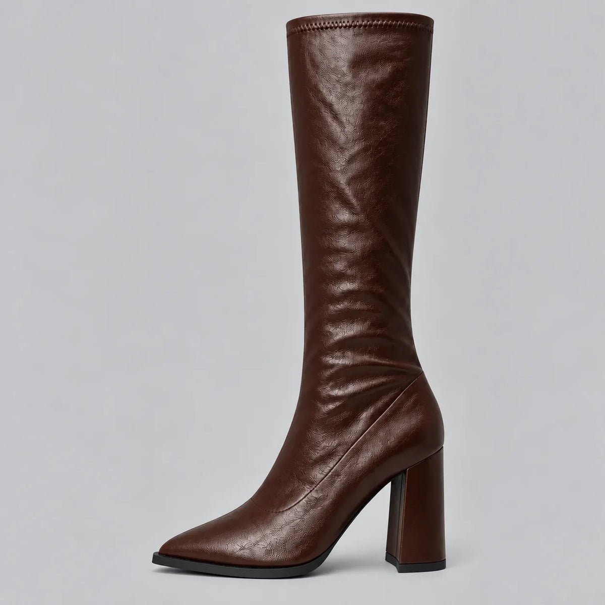 Zelda | Pointed-Toe Chunky Women Knee High Boots for Winter