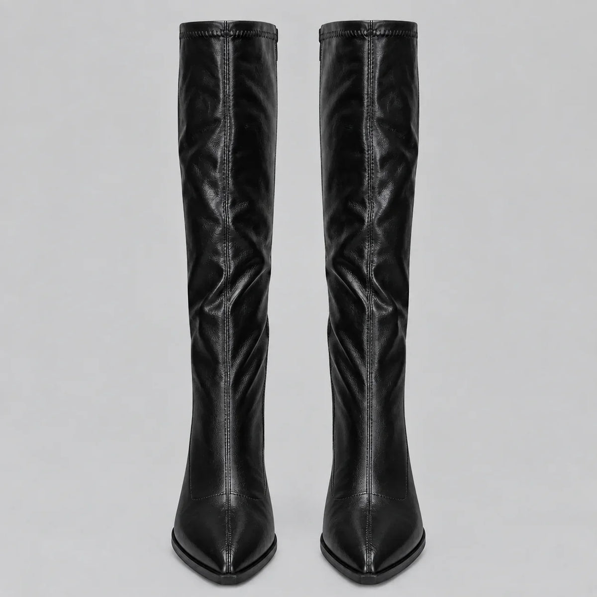 Zelda | Pointed-Toe Chunky Women Knee High Boots for Winter
