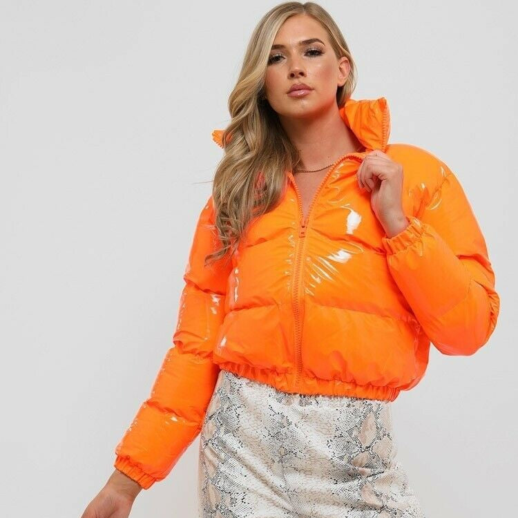 Zélie | Cropped Metallic Puffer Jacket for Winter
