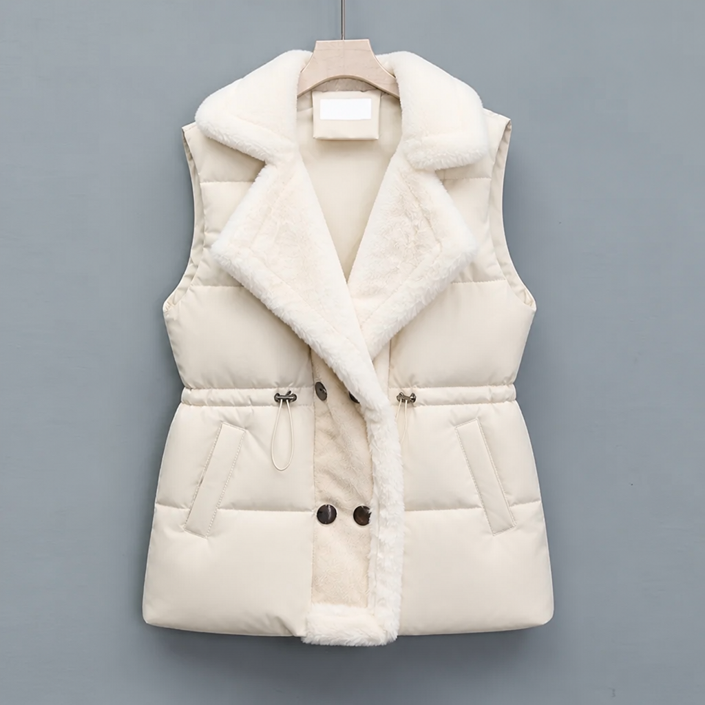 Rosamund | Padded Gilet with Plush Collar & Cinched Waist for Winter