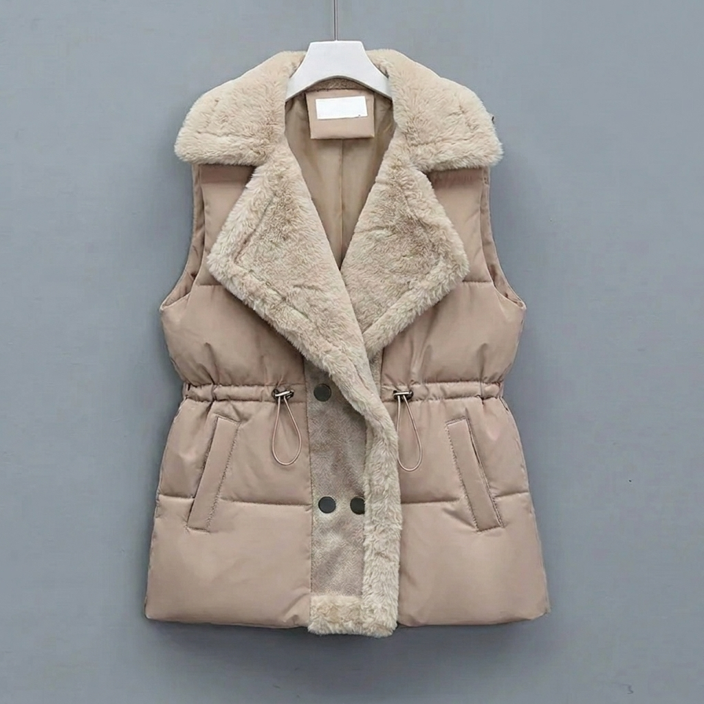 Rosamund | Padded Gilet with Plush Collar & Cinched Waist for Winter