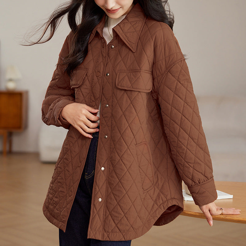 Tamsin | Diamond-Quilted Longline Jacket