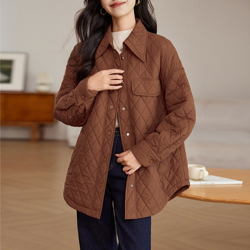 Tamsin | Diamond-Quilted Longline Jacket