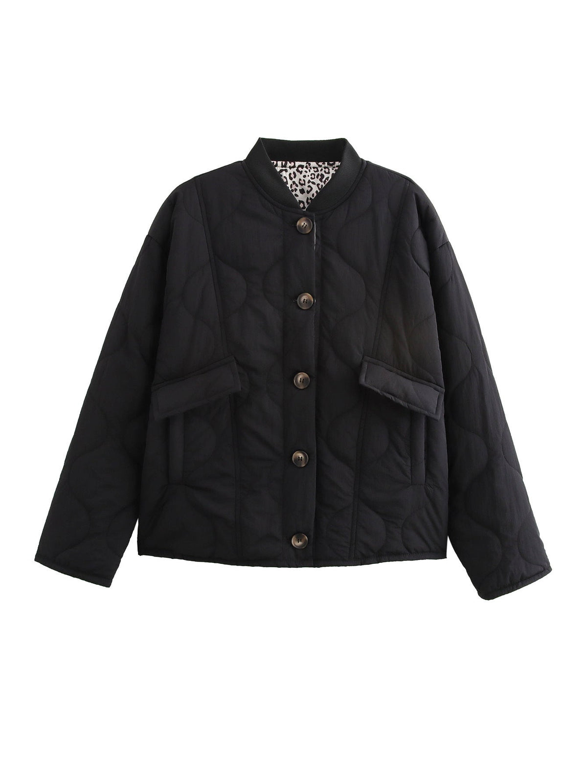 Sable | Oversized Quilted Jacket with Leopard Lining