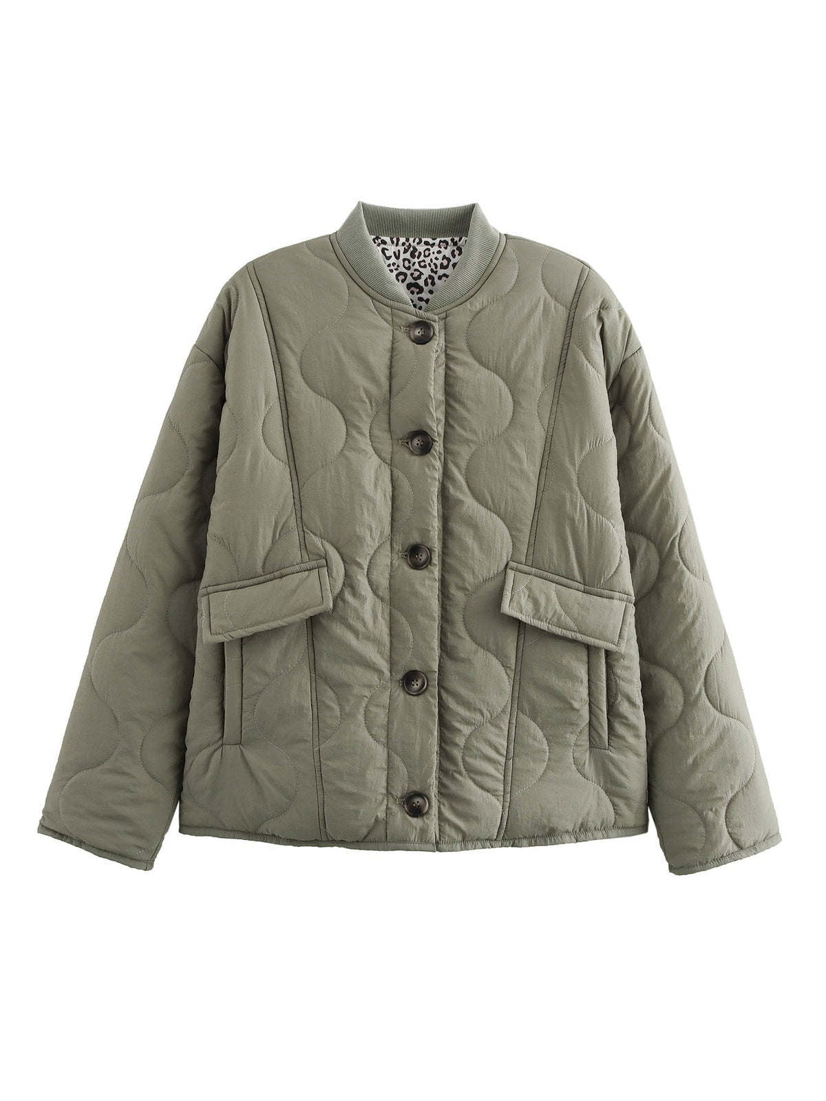 Sable | Oversized Quilted Jacket with Leopard Lining