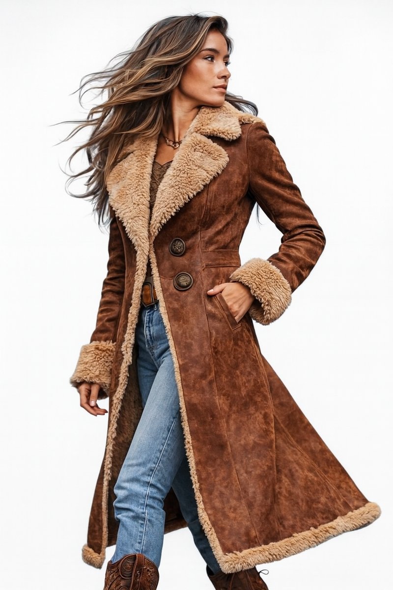 Matilda | Shearling-Lined Trench-Style Women's Faux Fur Coat for Winter