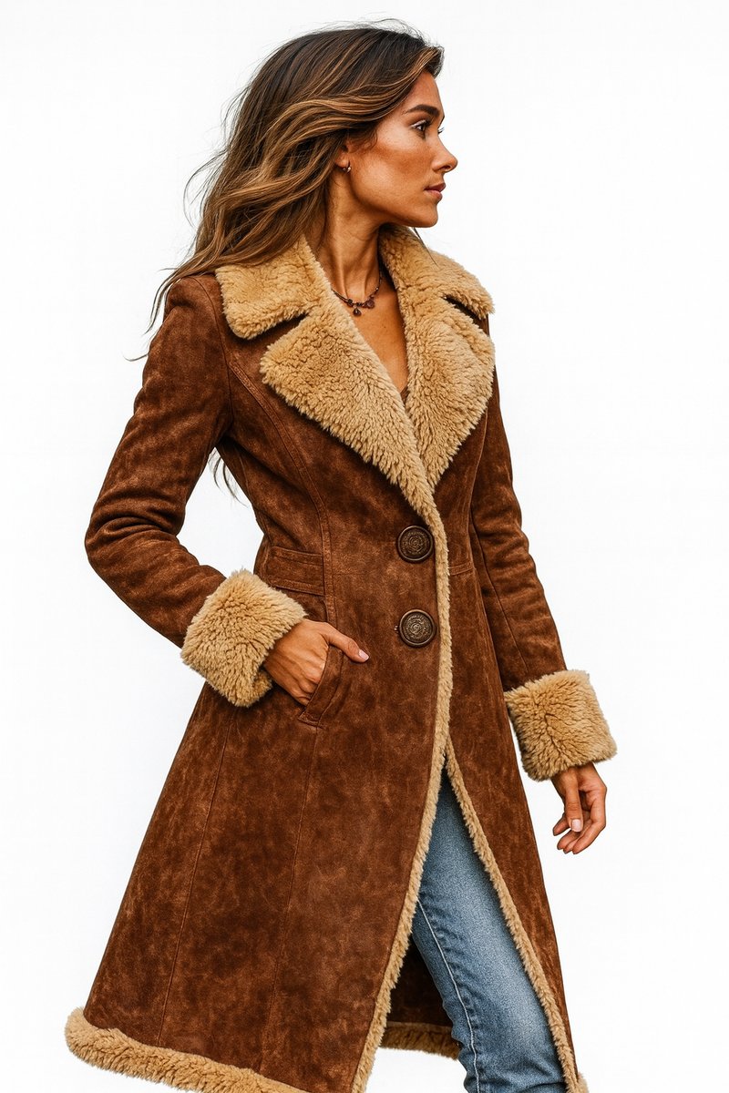 Matilda | Shearling-Lined Trench-Style Women's Faux Fur Coat for Winter
