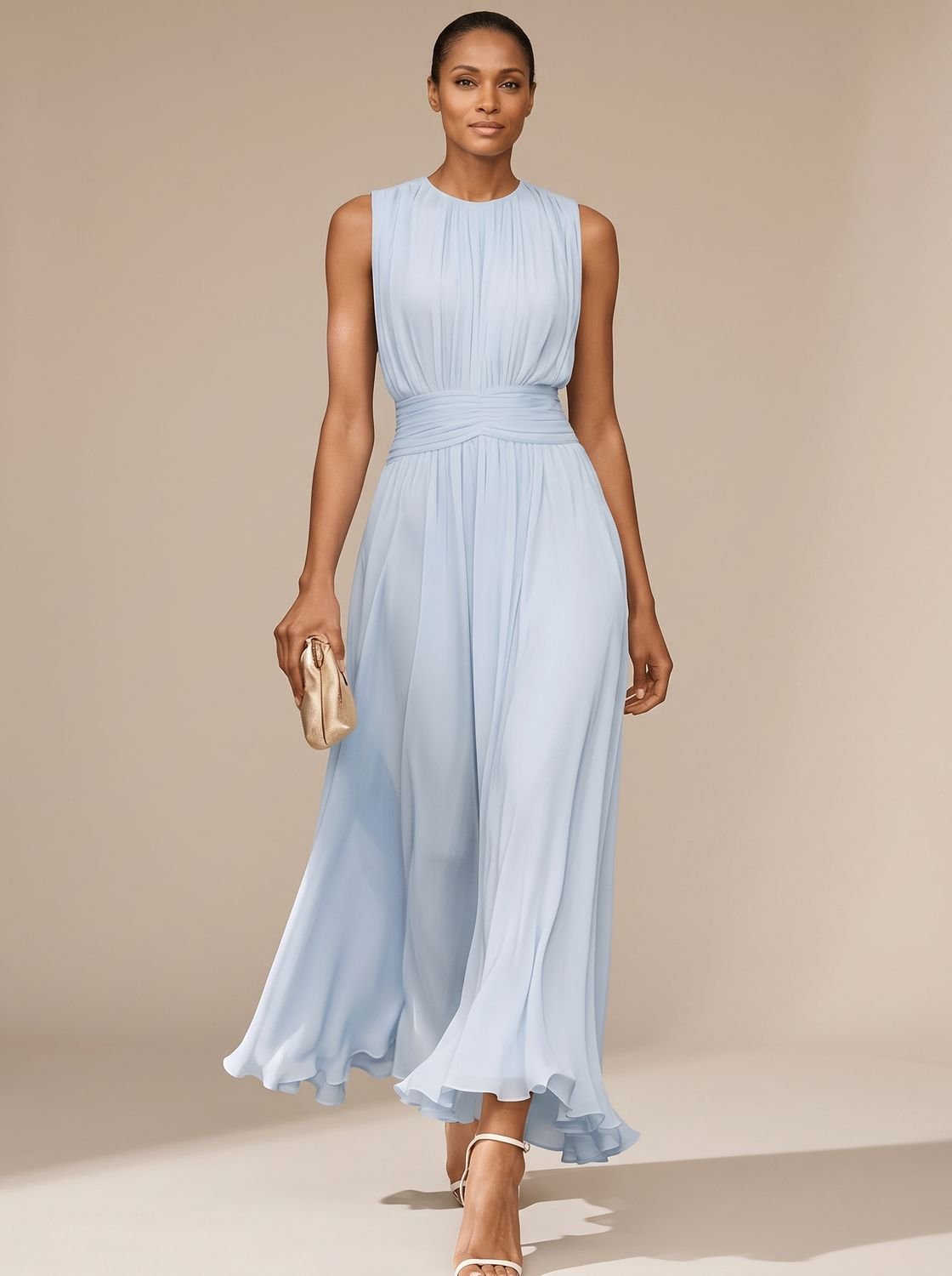 Philomena | Pleated Ruched-Waist Women's Party Dress