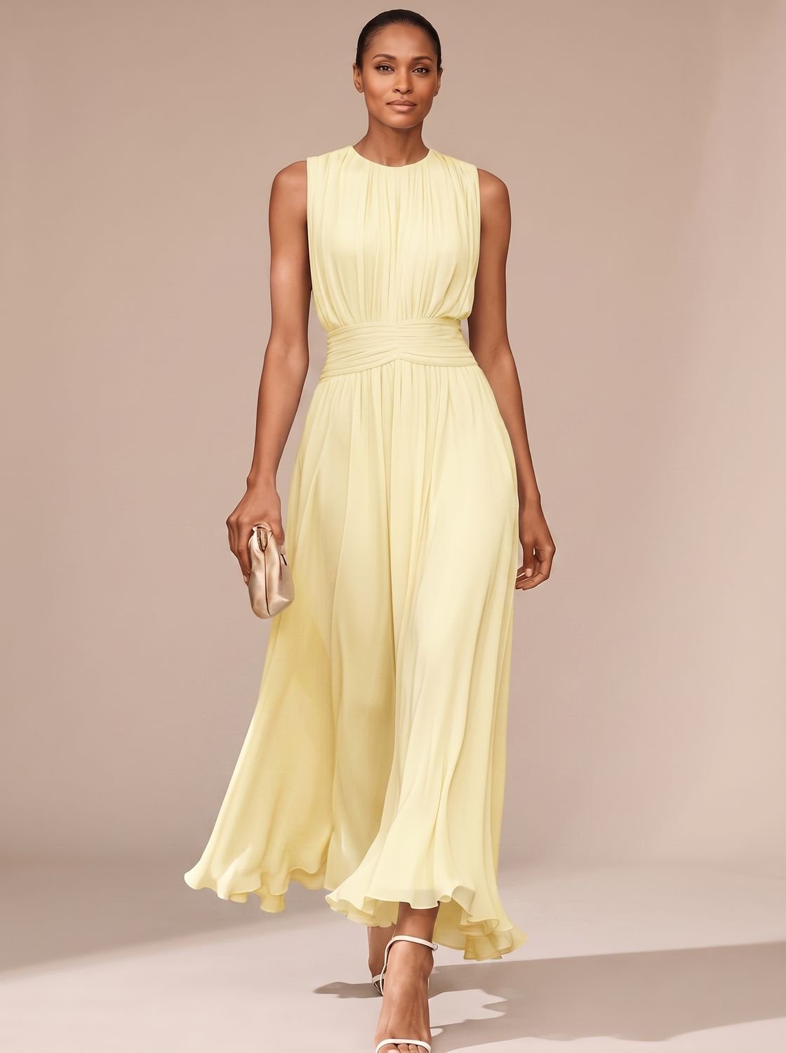 Philomena | Pleated Ruched-Waist Women's Party Dress
