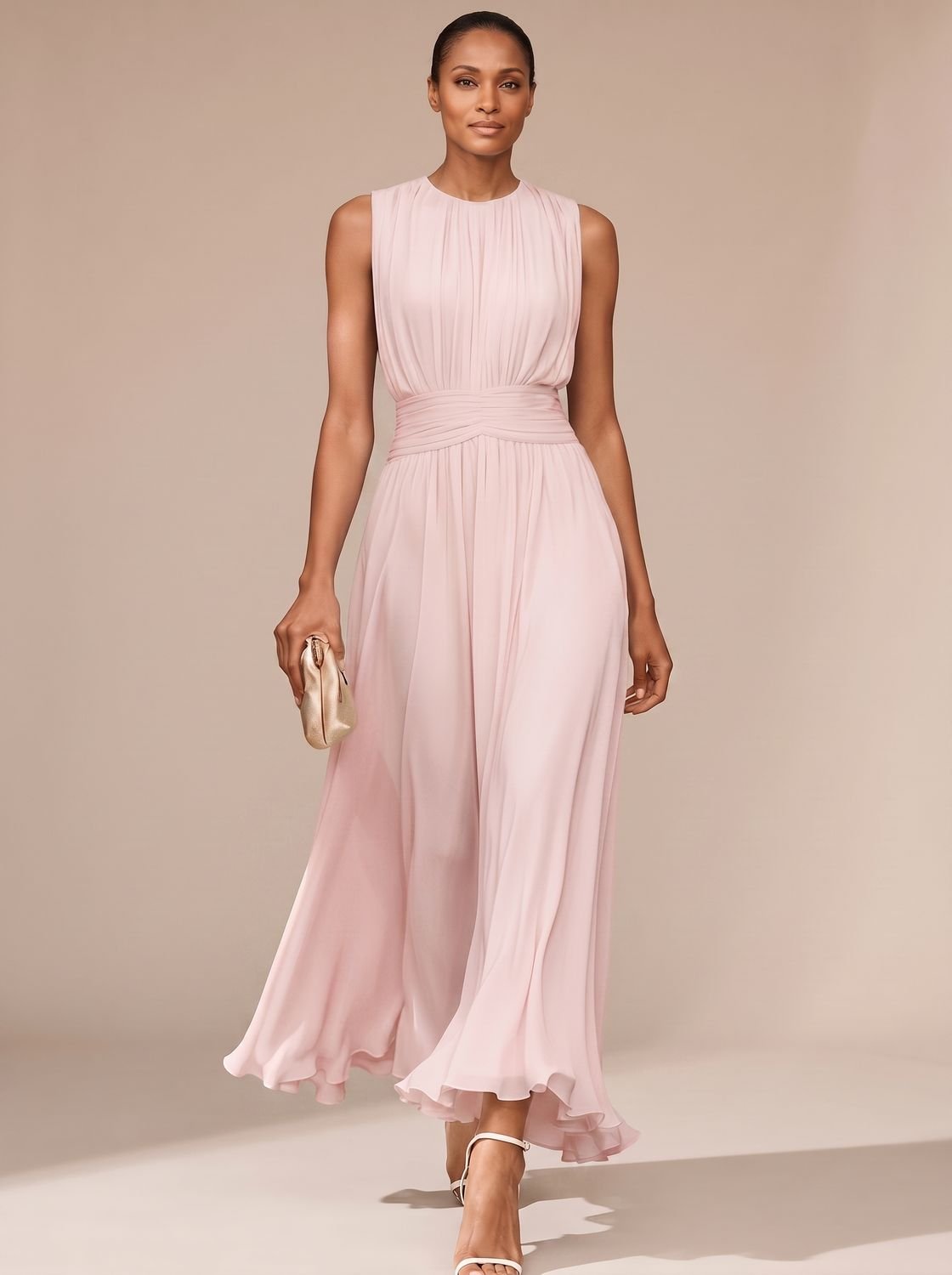 Philomena | Pleated Ruched-Waist Women's Party Dress